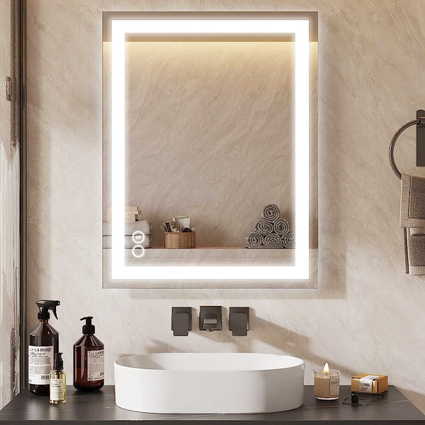 Mircus 36x28 LED Lighted Makeup Mirror For Bathroom Vanity |Ultra-Thin| Anti-Fog|