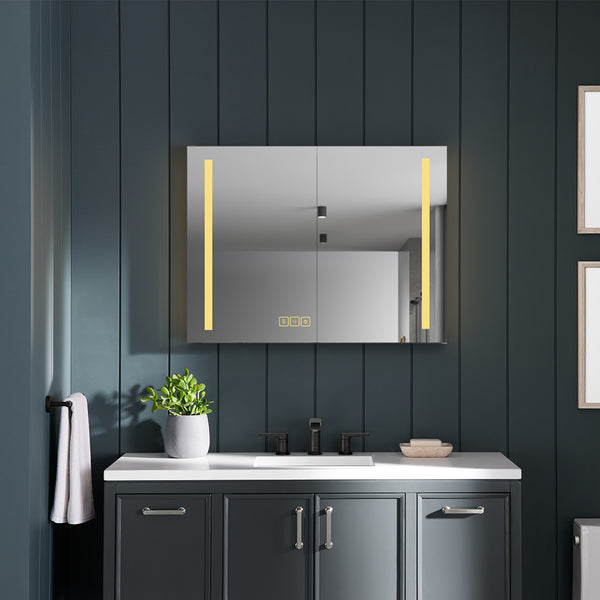 Mircus 40x30 Bathroom Medicine cabinet with Lights | Wall mounted LED Mirror cabinet