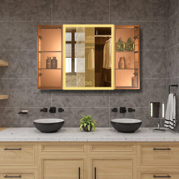 Mircus 48x30 LED Bathroom Mirror Cabinet | Medicine Cabinet Mirror | Anti-Fog