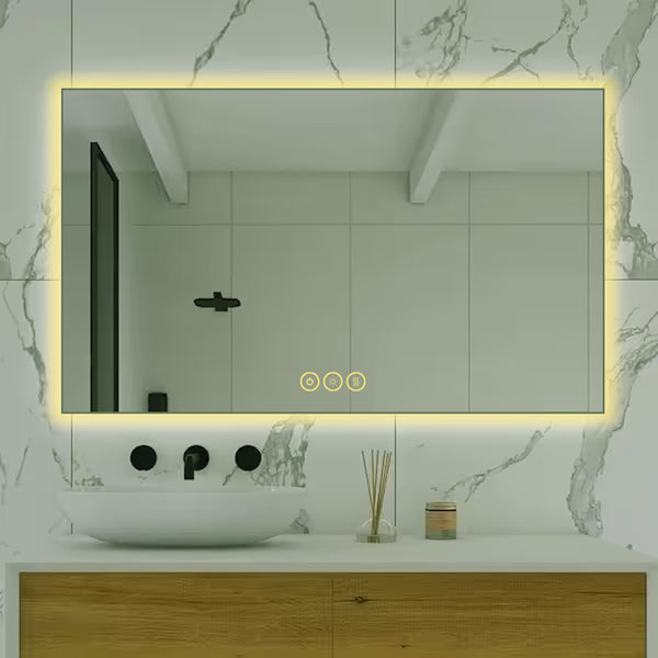Mircus 48x36 Luxury Backlit LED Mirror Bathroom |Anti-Fog|Memory|US|