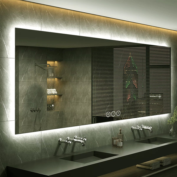 Mircus 84x36 LED Mirror Bathroom with Backlit |LED Salon Mirror with Anti-Fog|US|