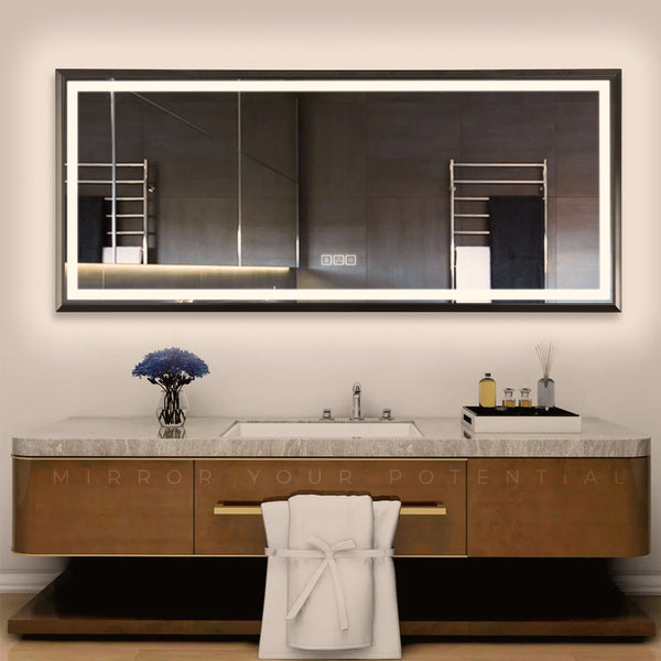 Mircus 88x38 Large Bathroom LED mirror | Large Hallway Mirror with LED Lights| Anti-Fog