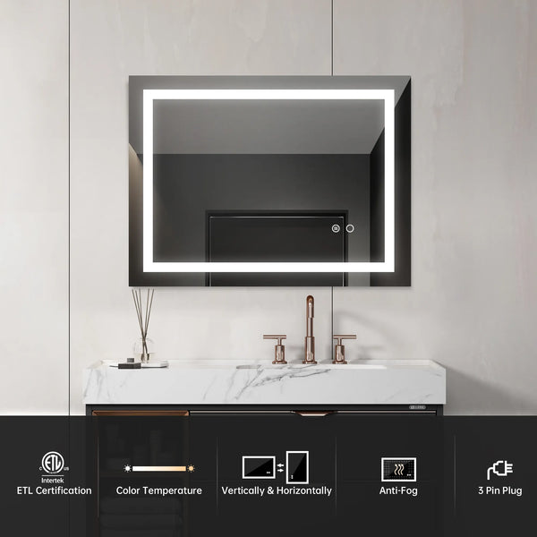 Mircus LED Mirror for your Bathroom | Anti-Fog| Adjustable LED Color Temperature