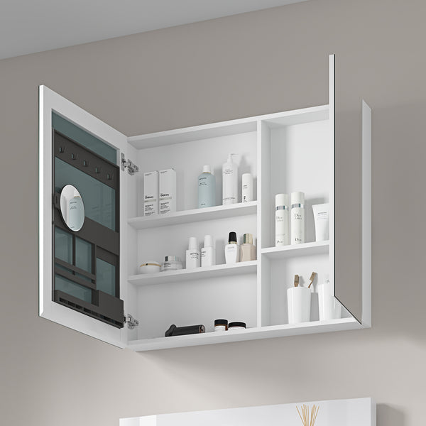 Stylish Bathroom Medicine Cabinet with Mirror, 36"x30" Wall-Mounted Storage Cabinet